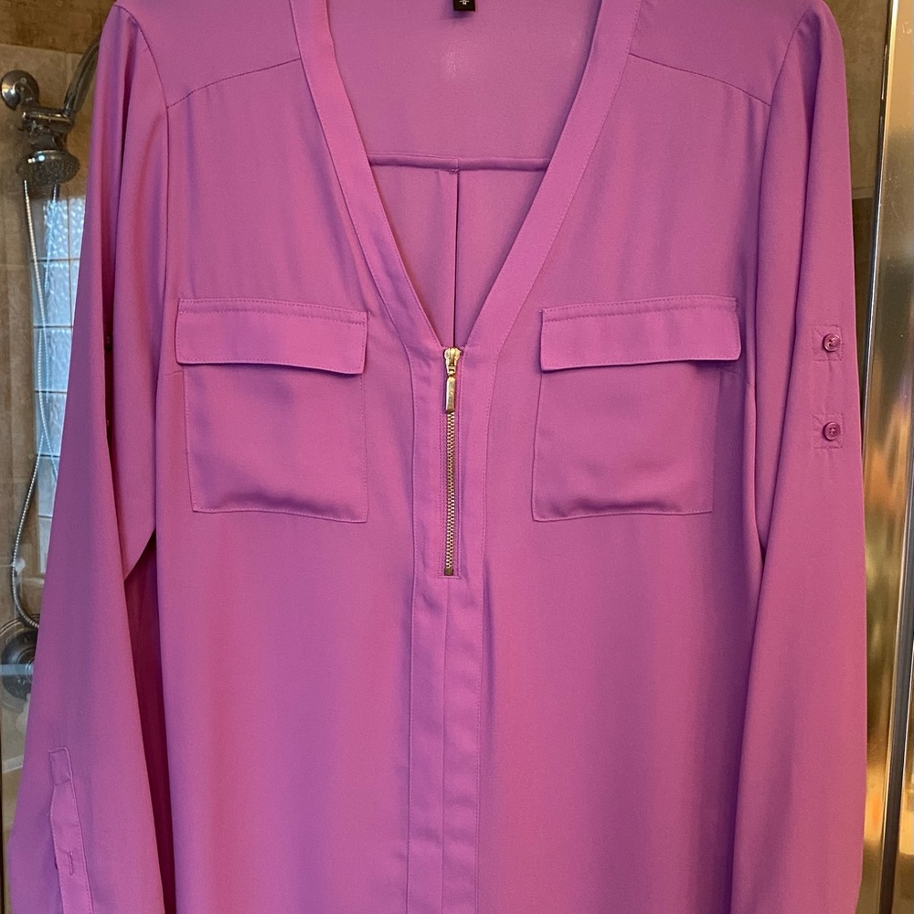 Express Lavender V-Neck Blouse